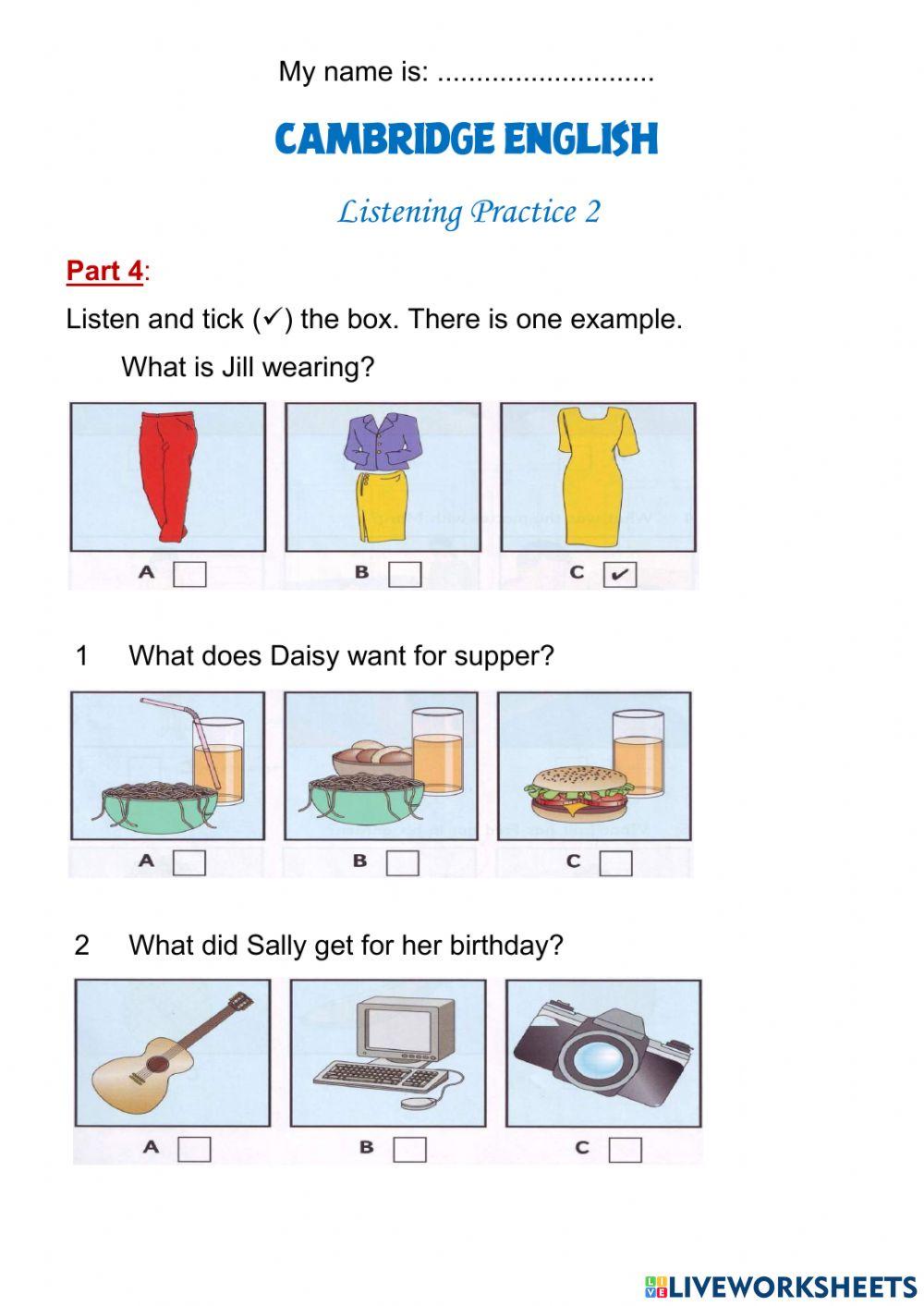 Listening Practice 2