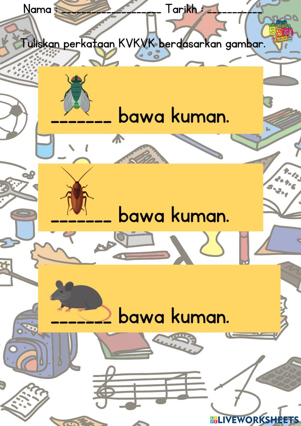 Lembaran kerja ayat KVKVK