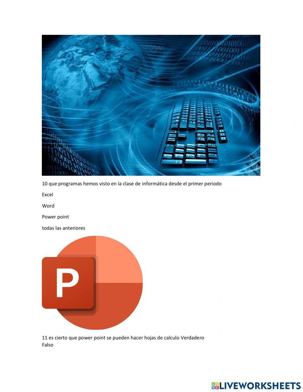 Cuestionario exel,word y power point