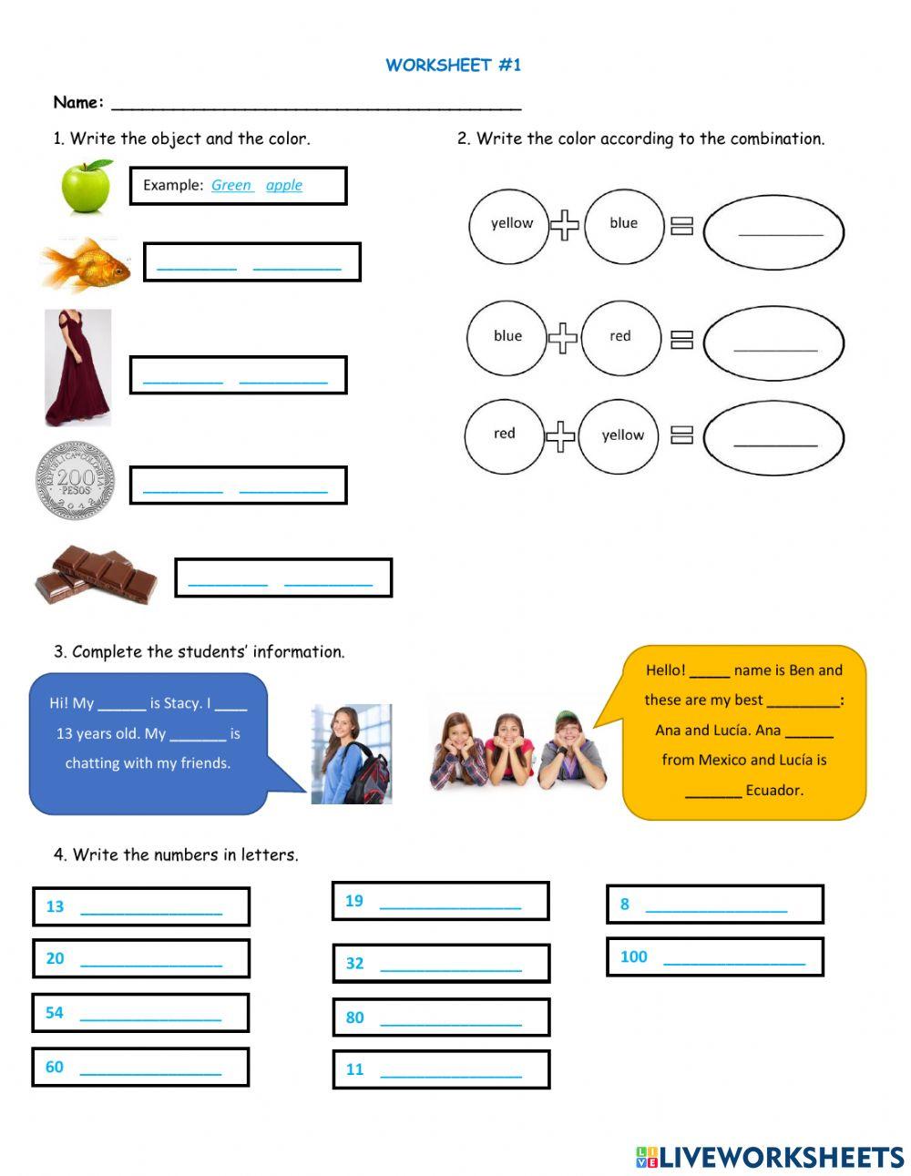 Worksheet 1 - teens 1