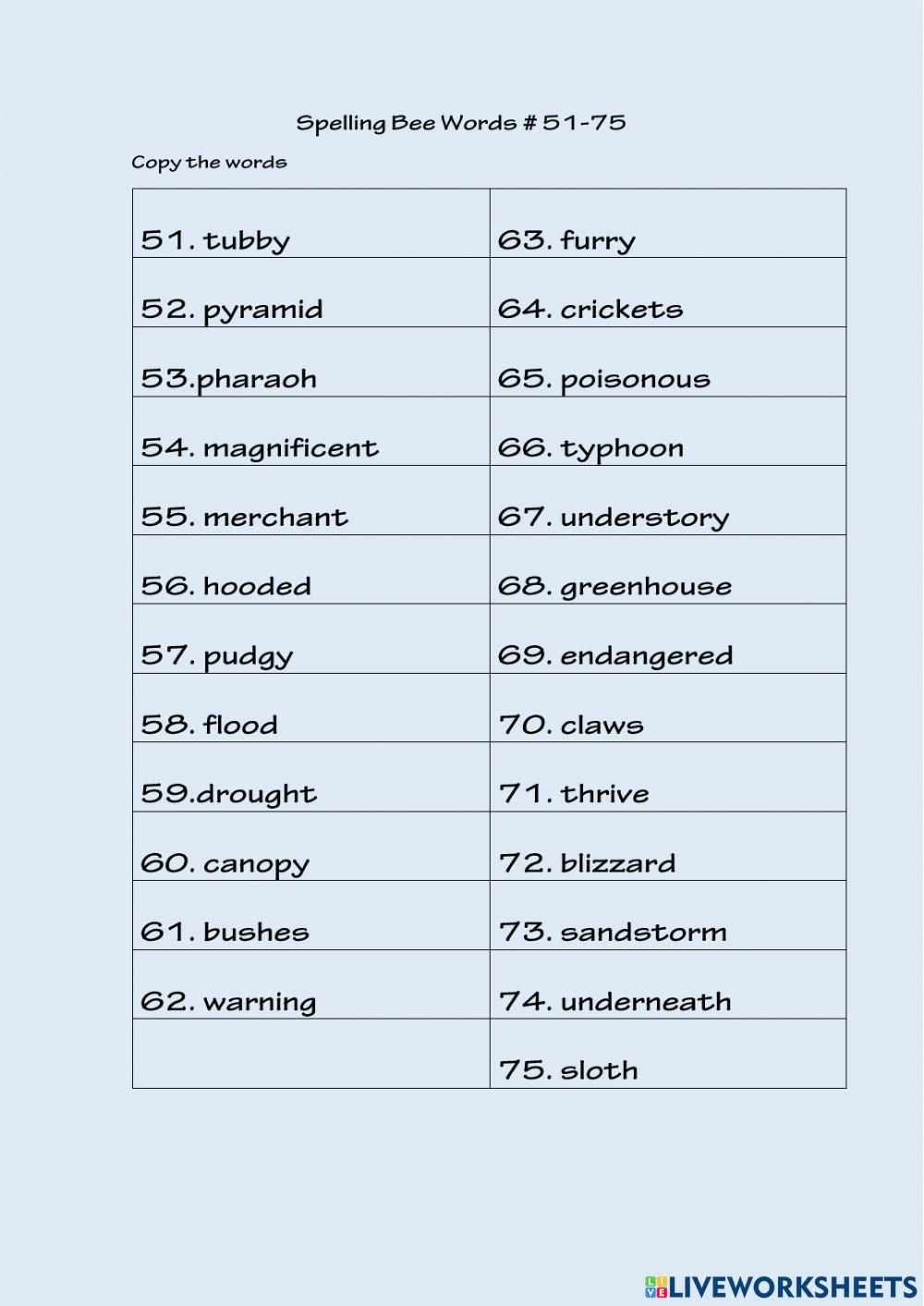 Spelling Bee Joaquin51-75