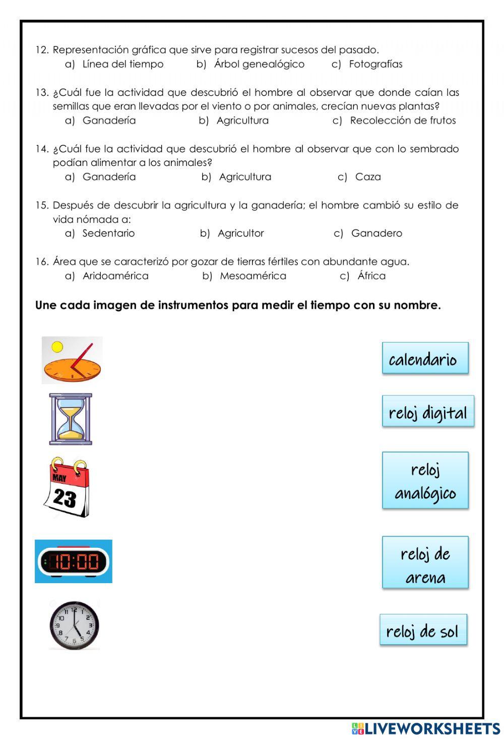 Cuestionario Historia 1°