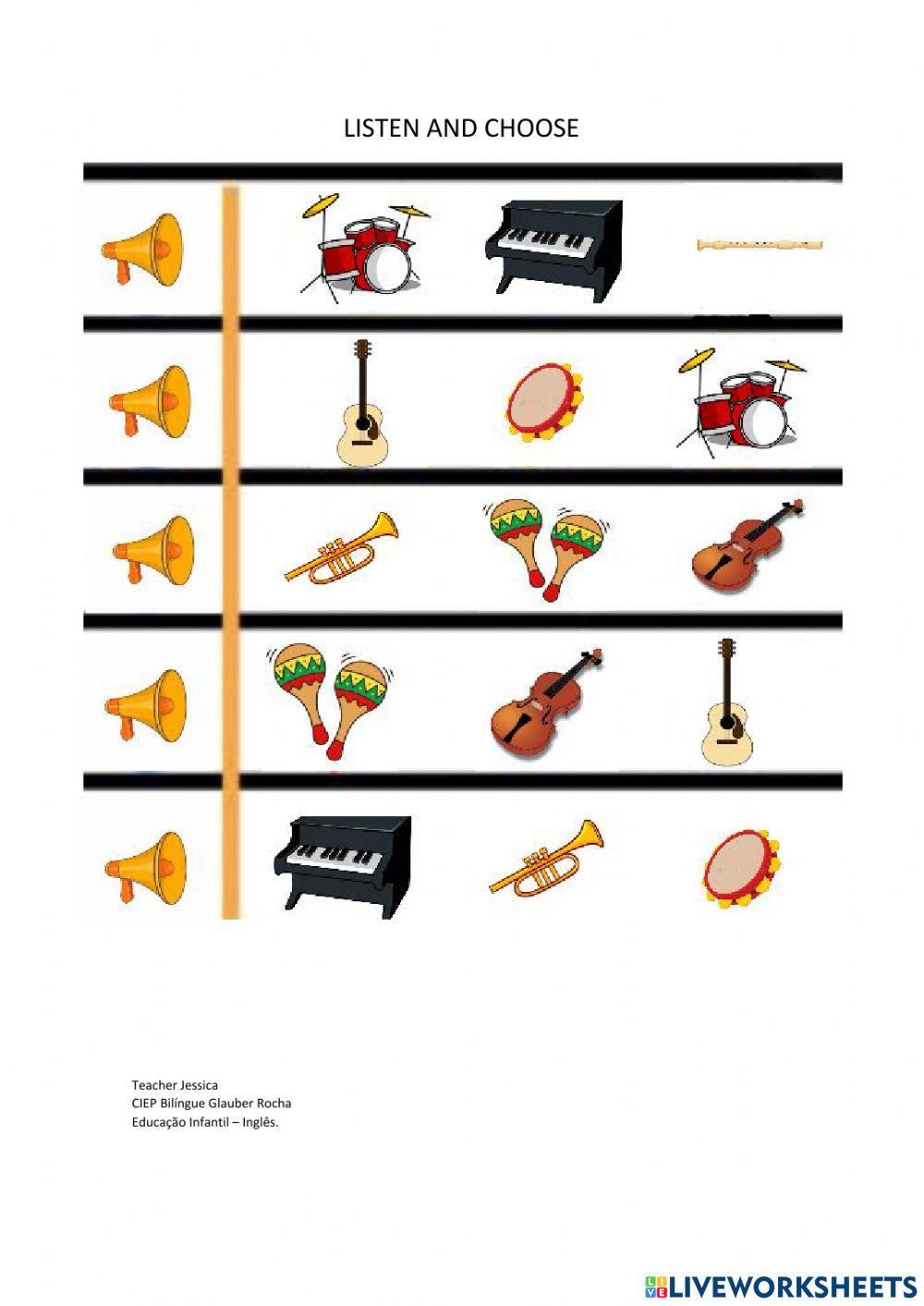 Musical instruments - listening activity