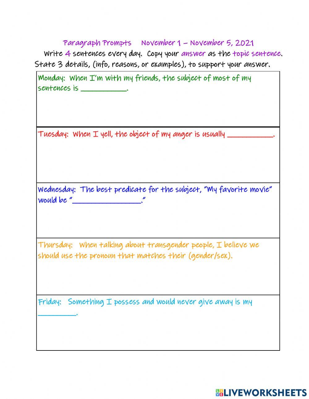 Words About Words Paragraphs