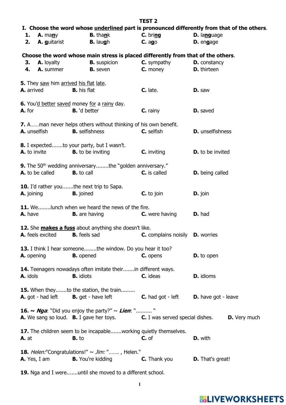 Giữa học kì lop 11