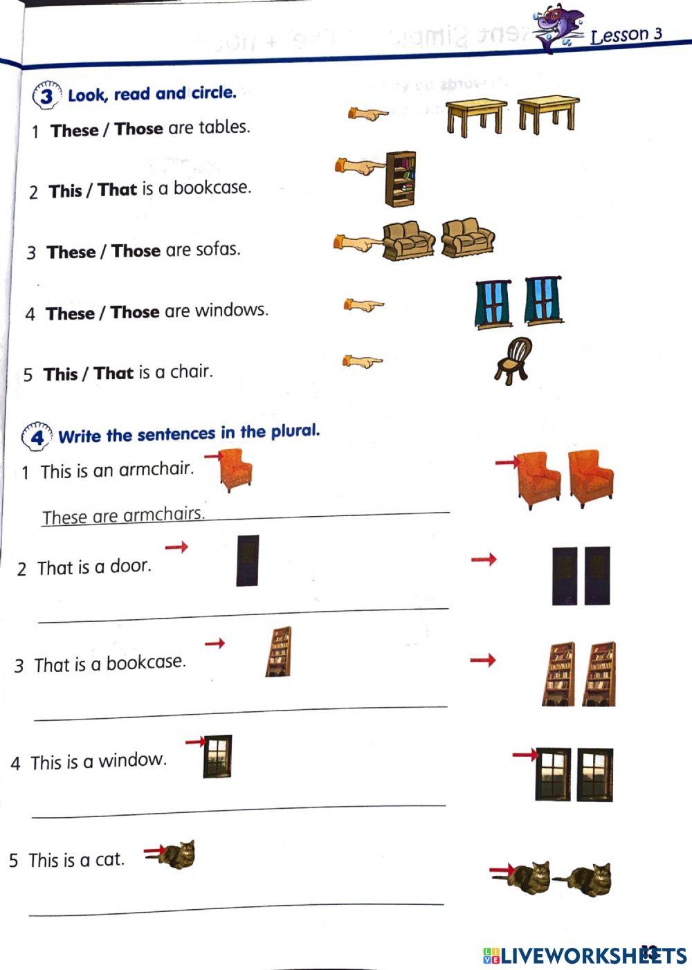 English Year 3 This-These-That-Those ex.2