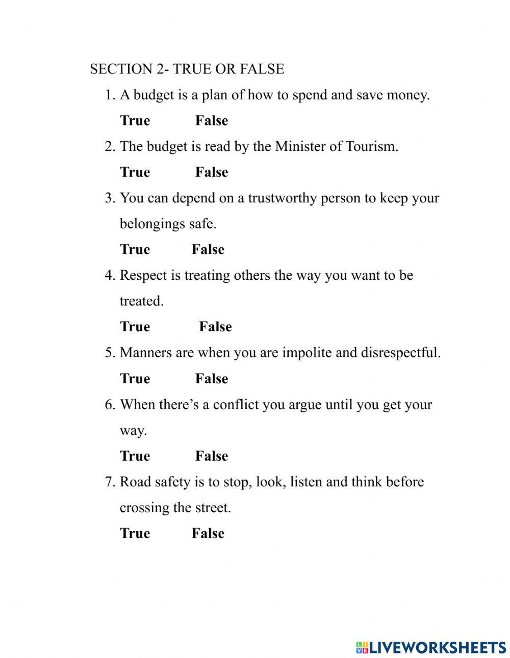 Social Studies Monthly Test
