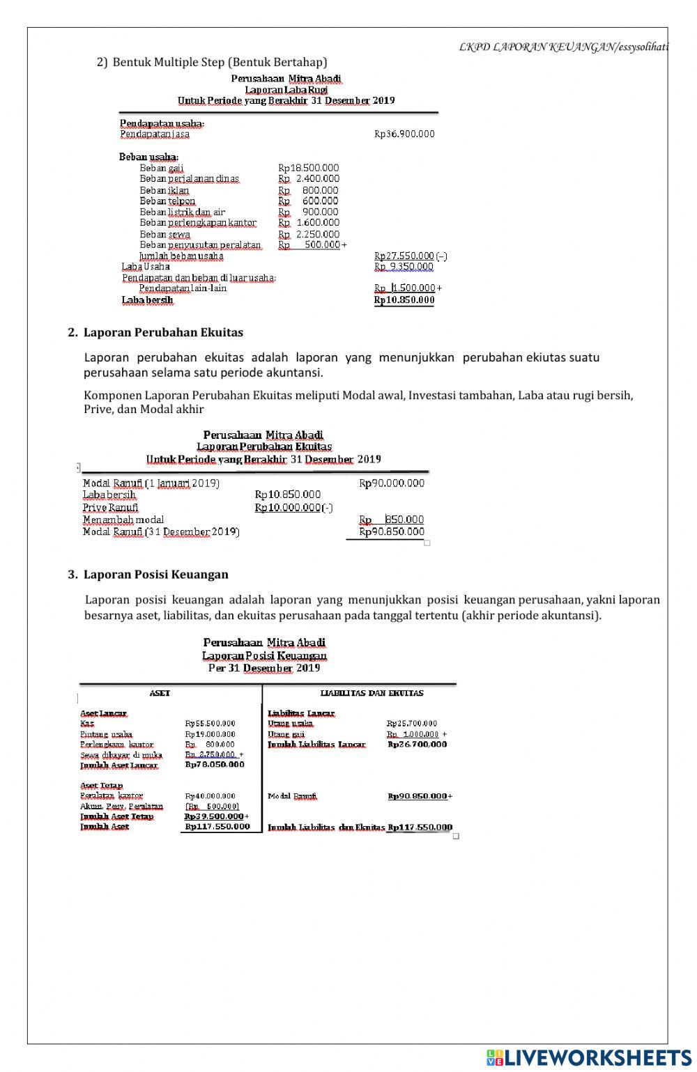 Lkpd laporan keuangan perusahaan jasa