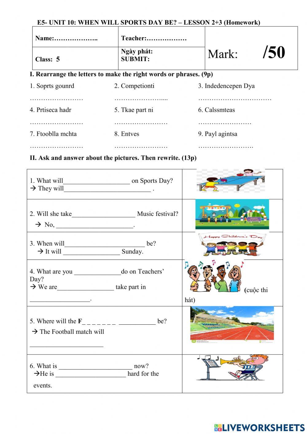 E5 unit 10 lesson 2+ 3