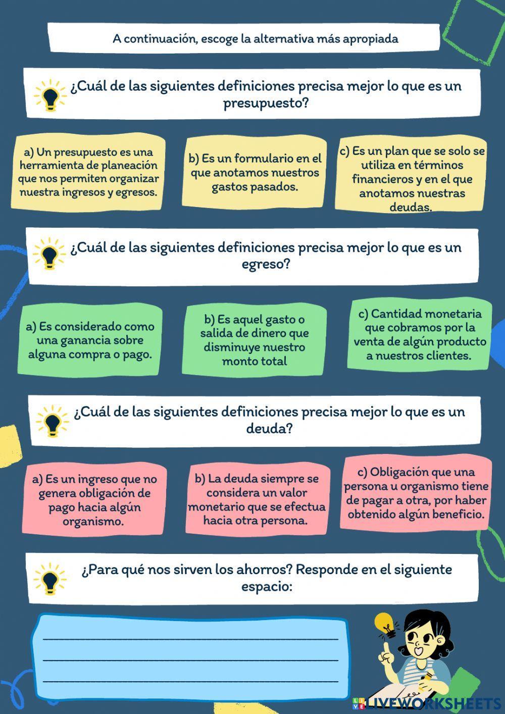 Educación financiera - 4to primaria