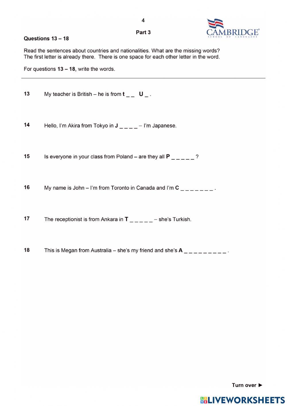 Empower Level 1-Unit1 Progress test