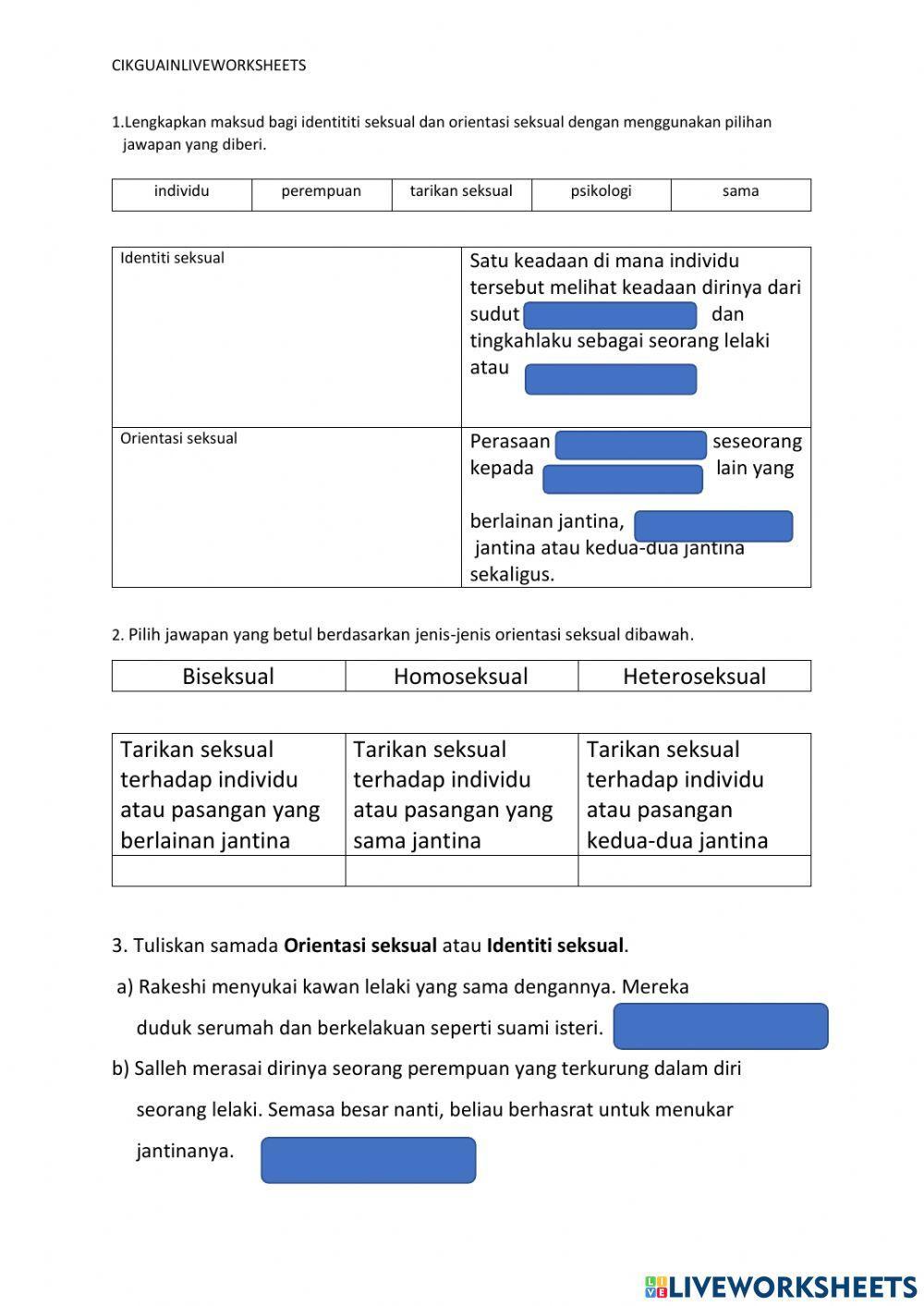 Identiti seksual dan Orientasi seksual