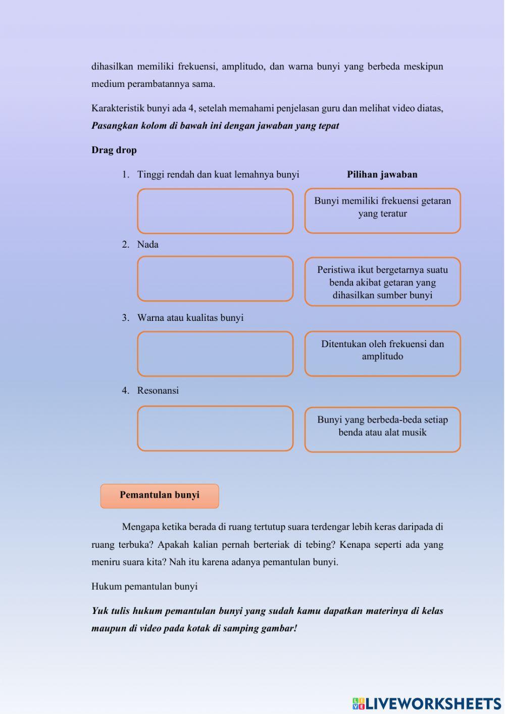 E-LKPD 3 Materi Bunyi kelas VIII SMP-MTs