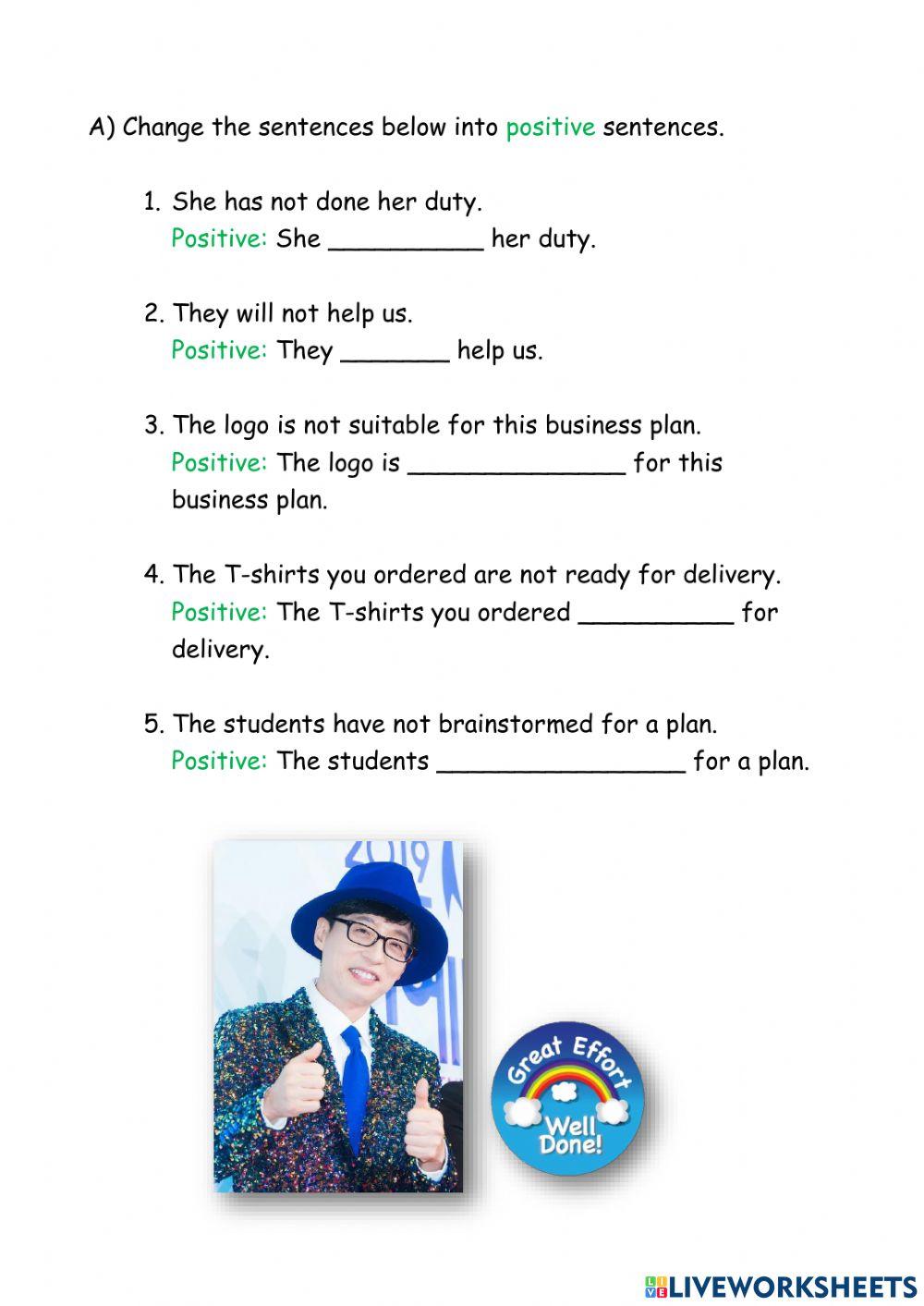 Negative & positive statements