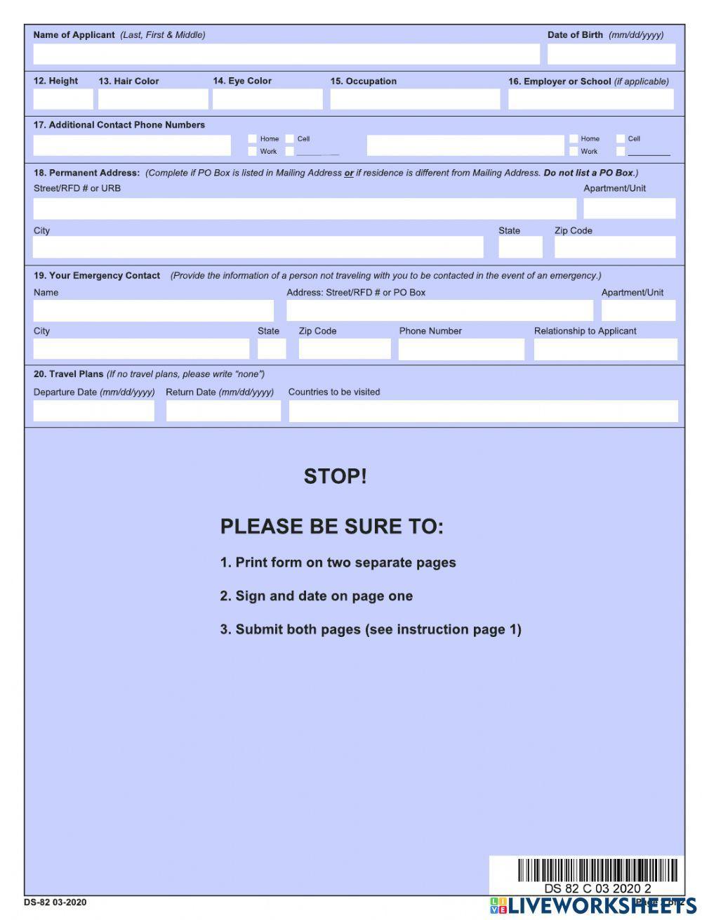 Passport Renewal Form