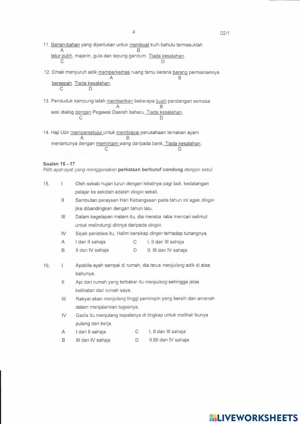 Latihan Pengukuhan BM