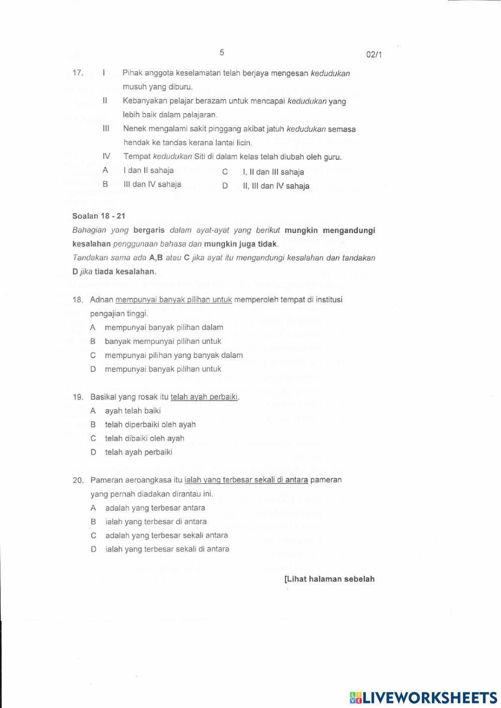 Latihan Pengukuhan BM