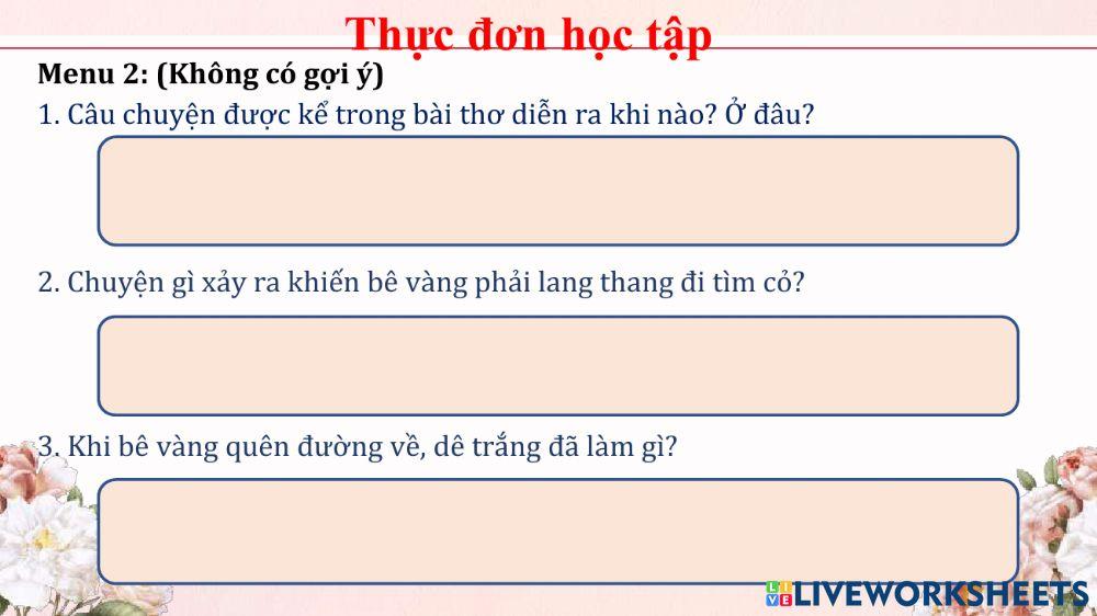 Menu 2 : gọi bạn