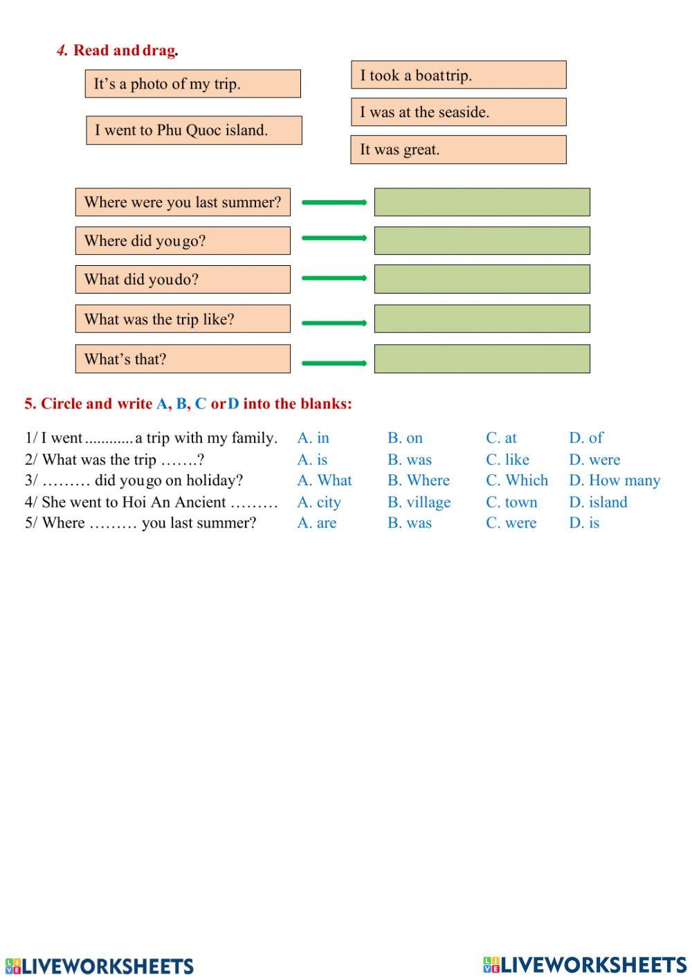 Unit 3: Where did you go on holiday?