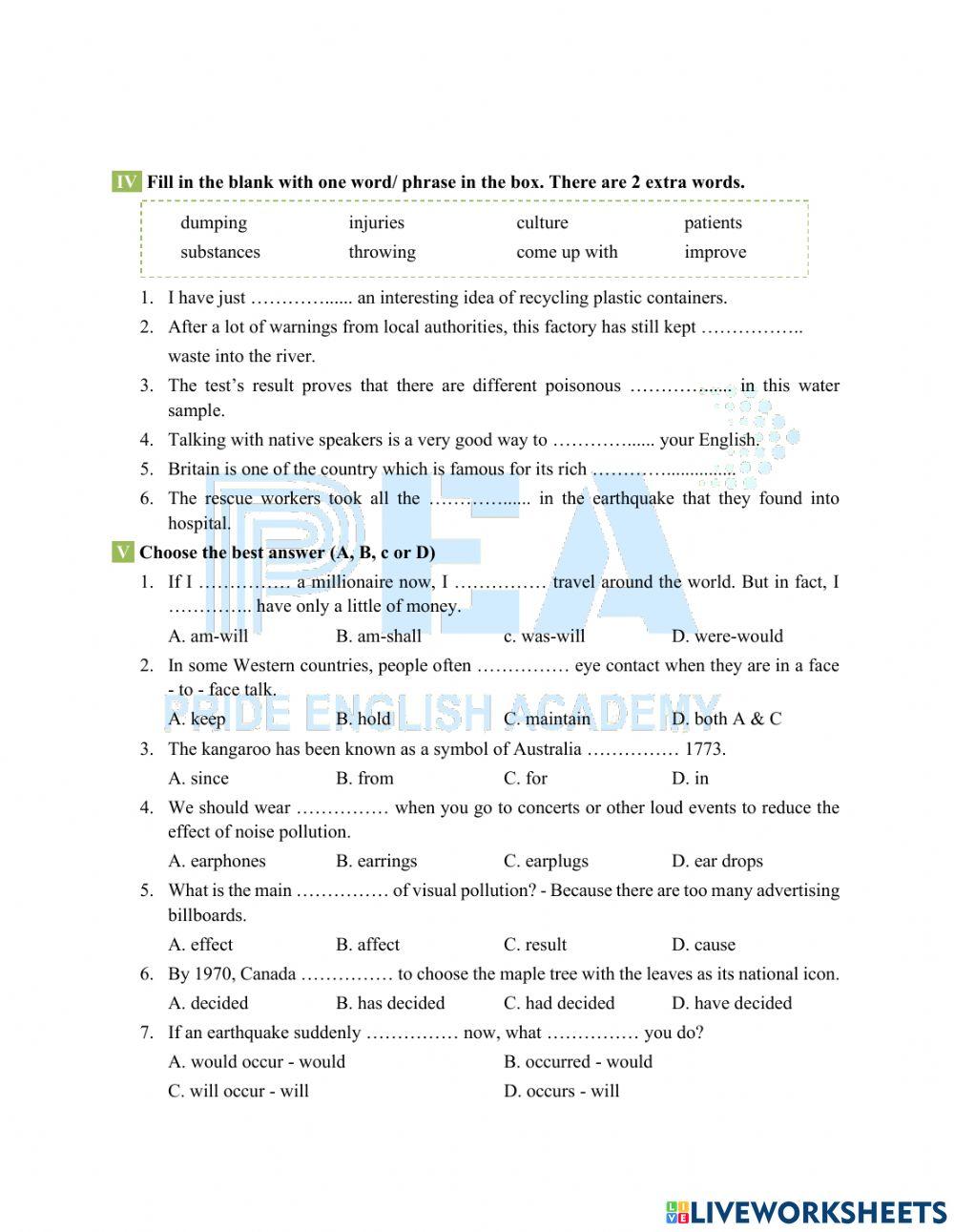 English 8 - Basic Revision 1 - Term 2