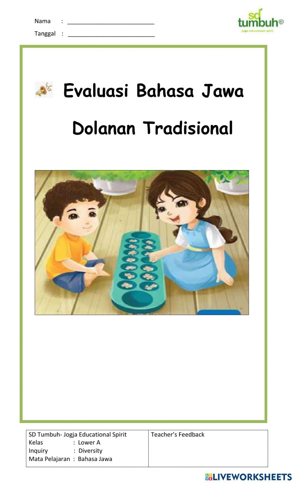 Bahasa Jawa-Evaluasi Bahasa Jawa-Isian singkat