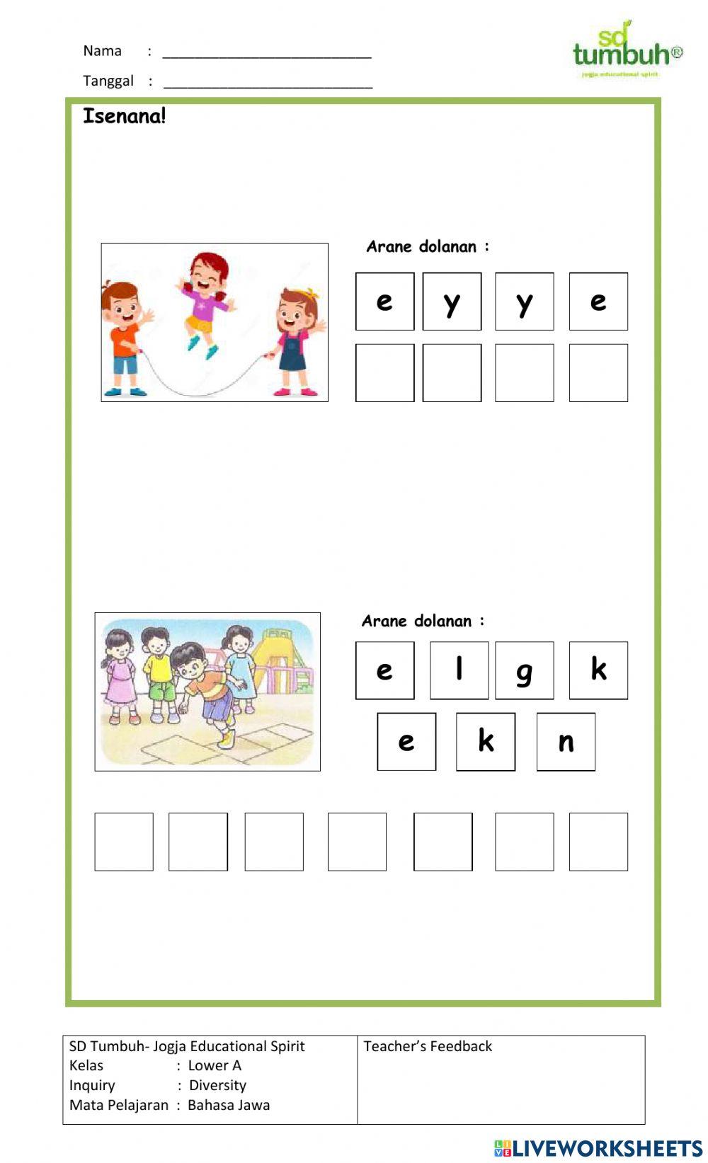 Bahasa Jawa-Evaluasi Bahasa Jawa-Isian singkat