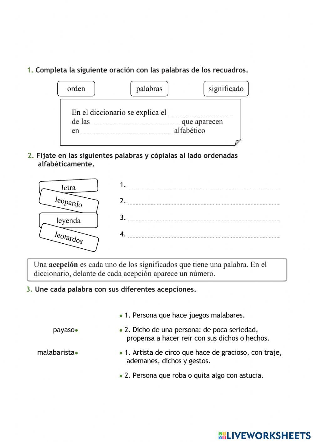 El diccionario (3º)