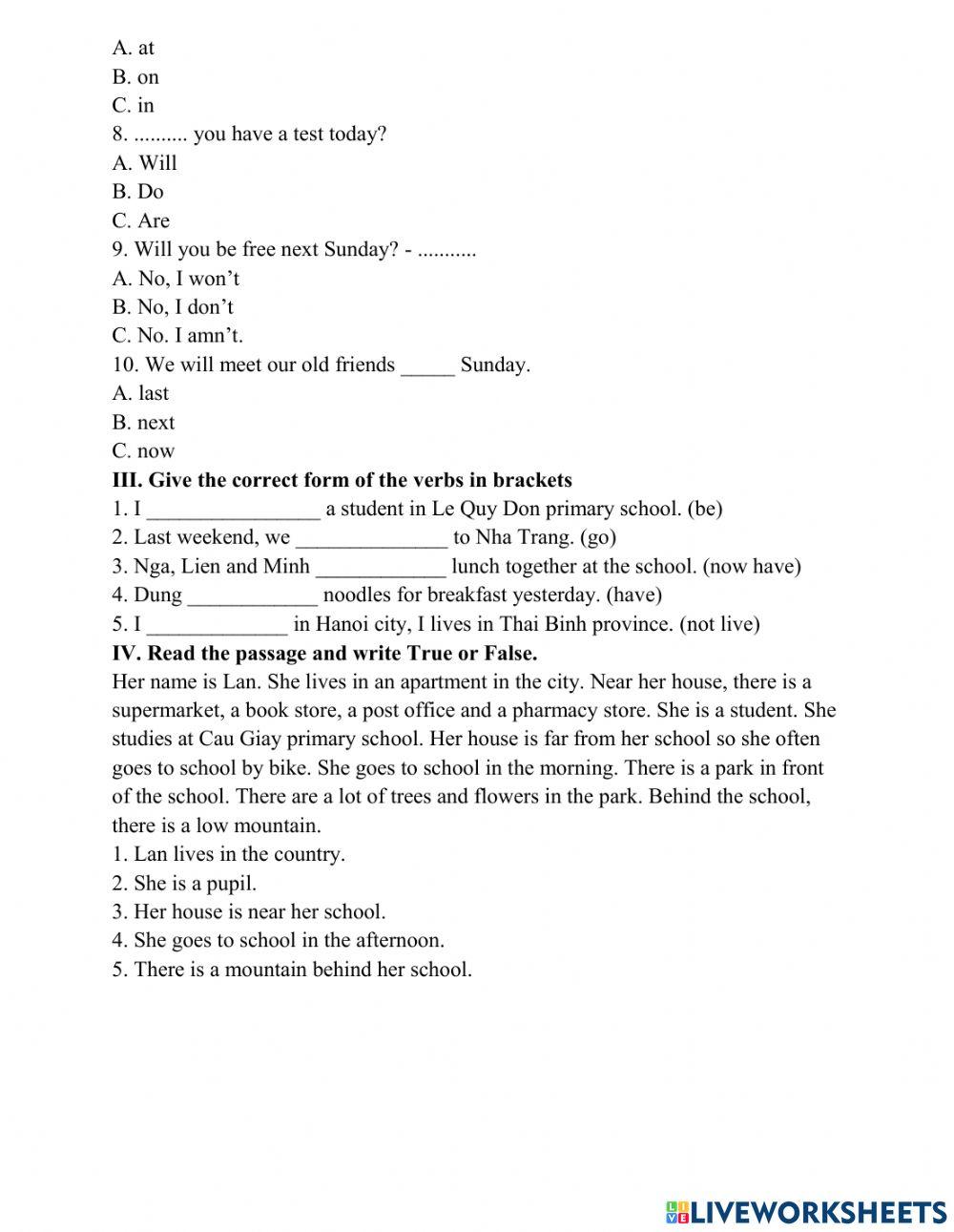 MID-TERM EXAM-GRADE 5 (học kì 1)