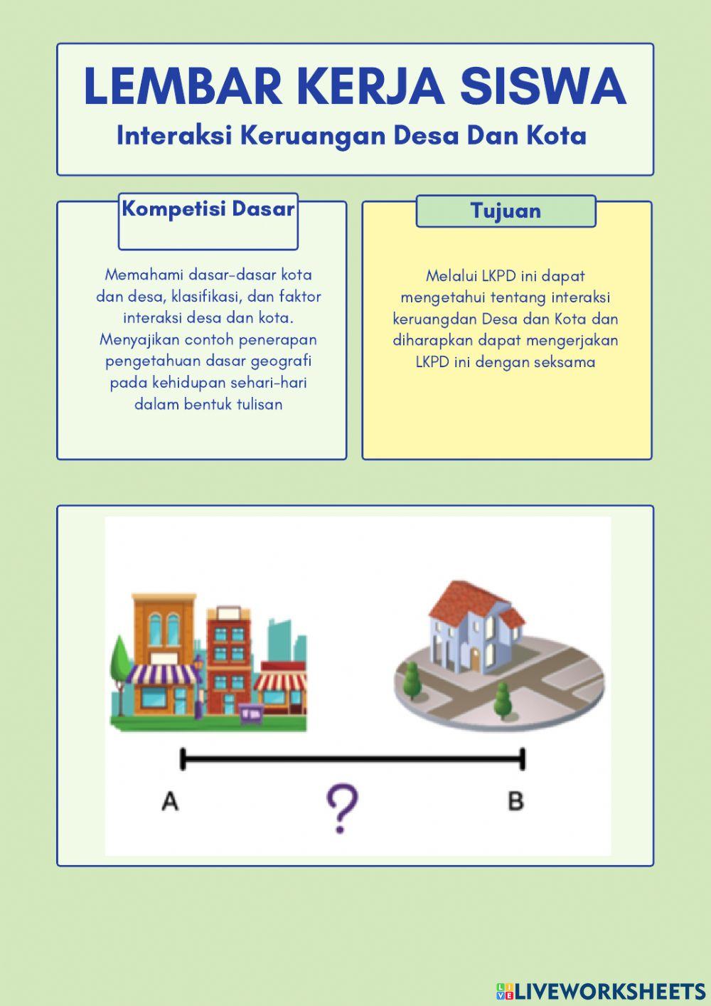 Interaksi keruangan kota dan desa