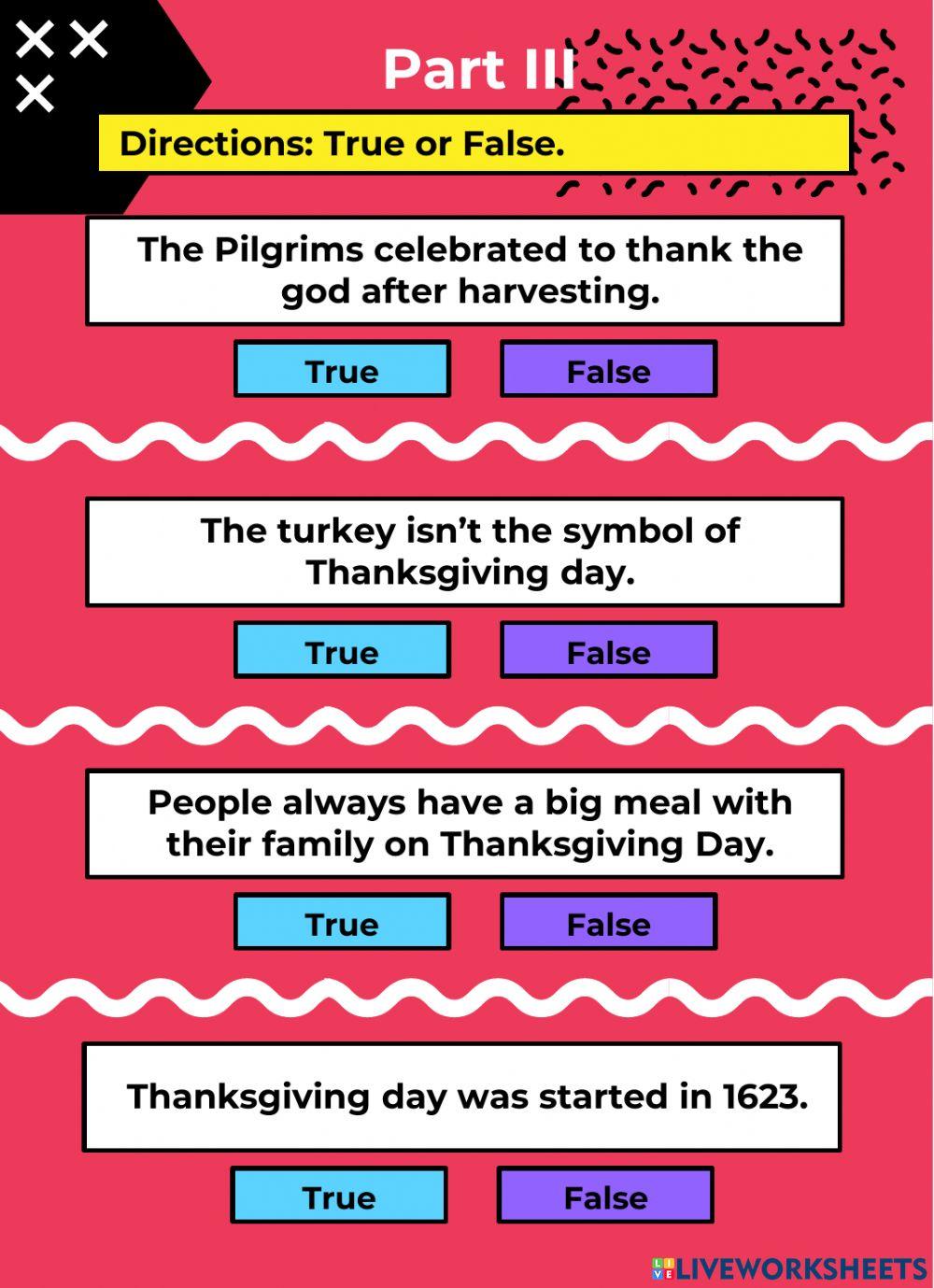 Thanksgiving Exercise