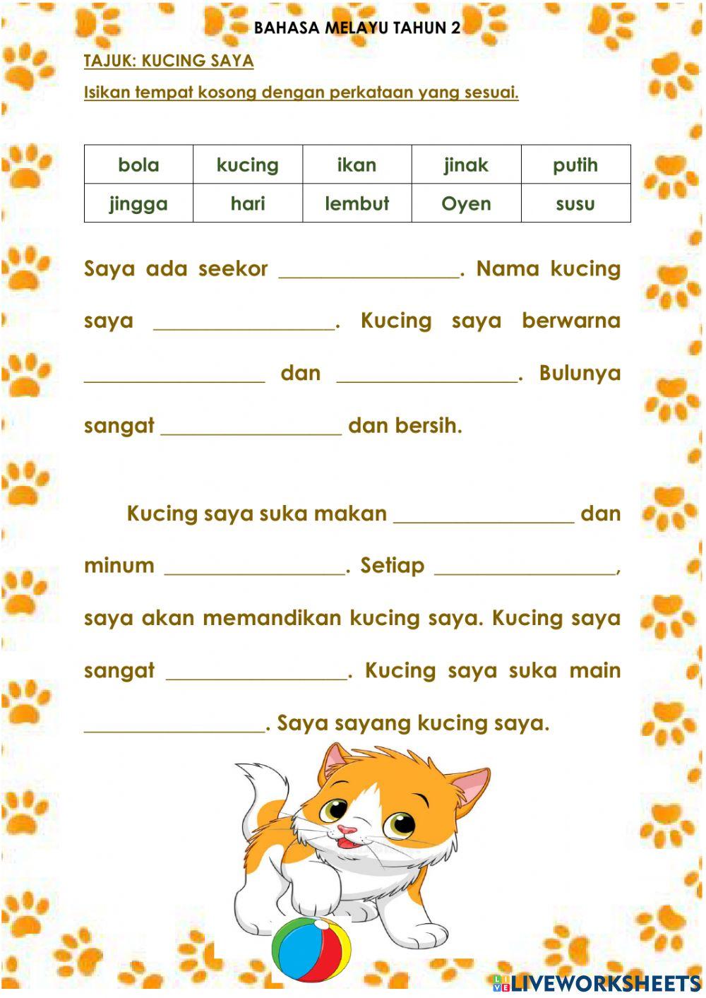 TAJUK-KUCING SAYA (KARANGAN)