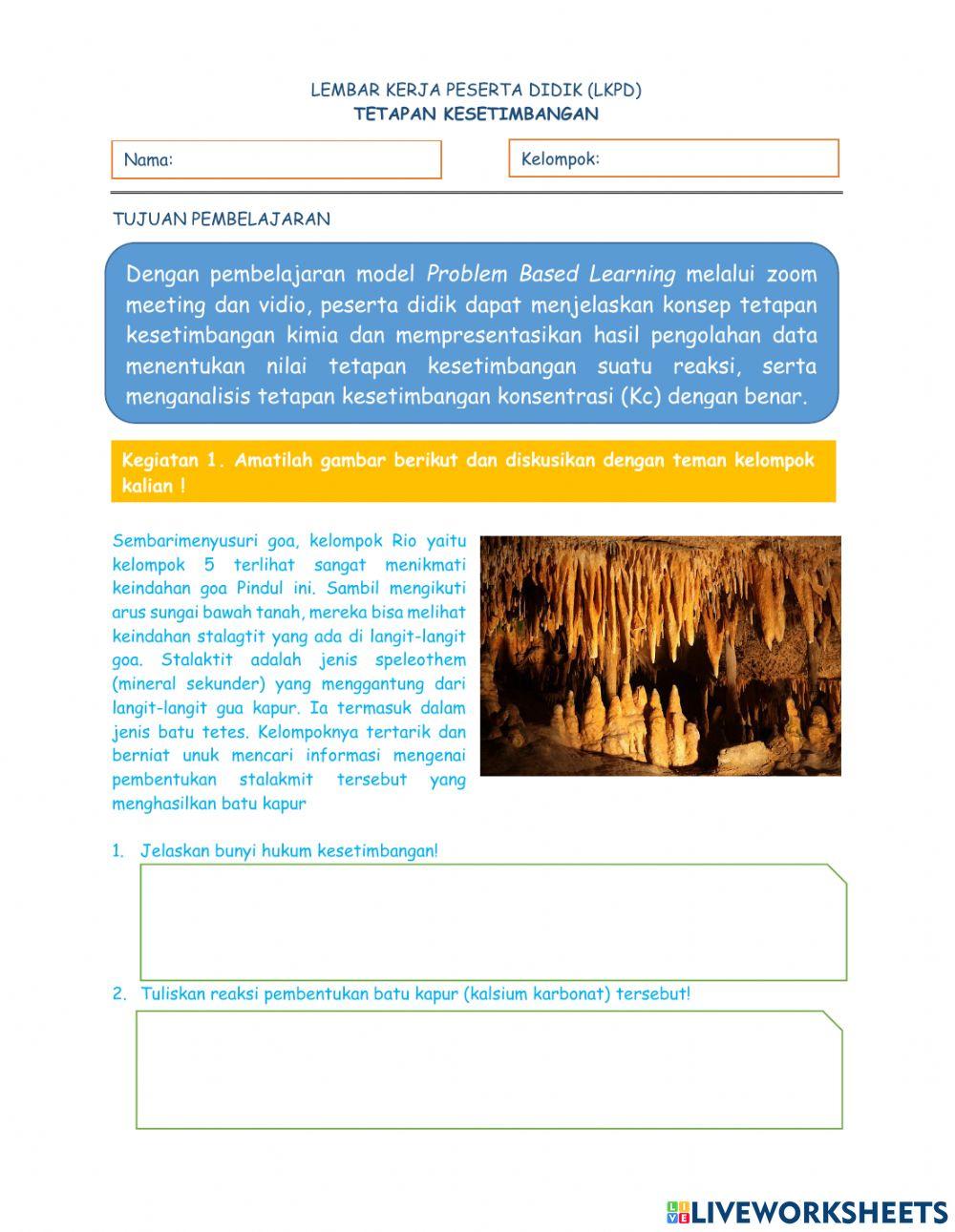 LKPD 2 Tetapan Kesetimbangan Konsentrasi