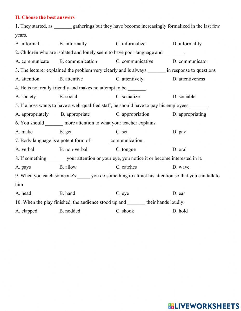Unit 3: ways of socializing