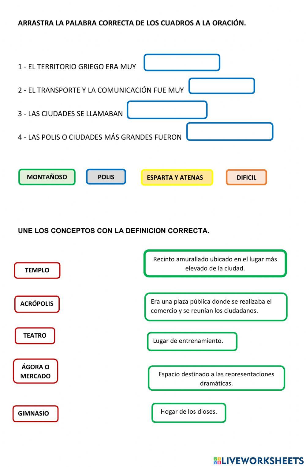 evaluación de los griegos 3° basico