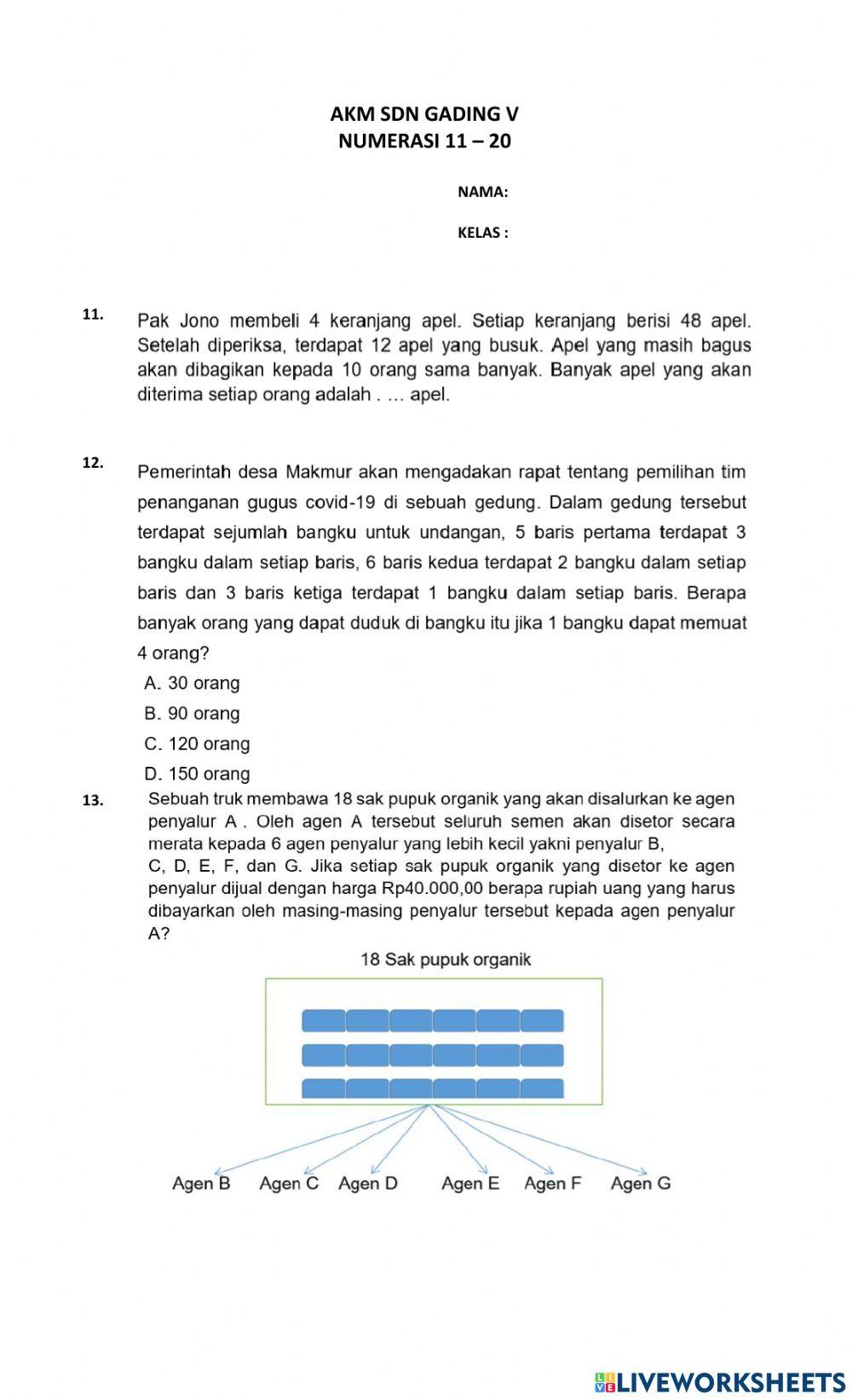 Akm Numerasi Paket B (11-20)
