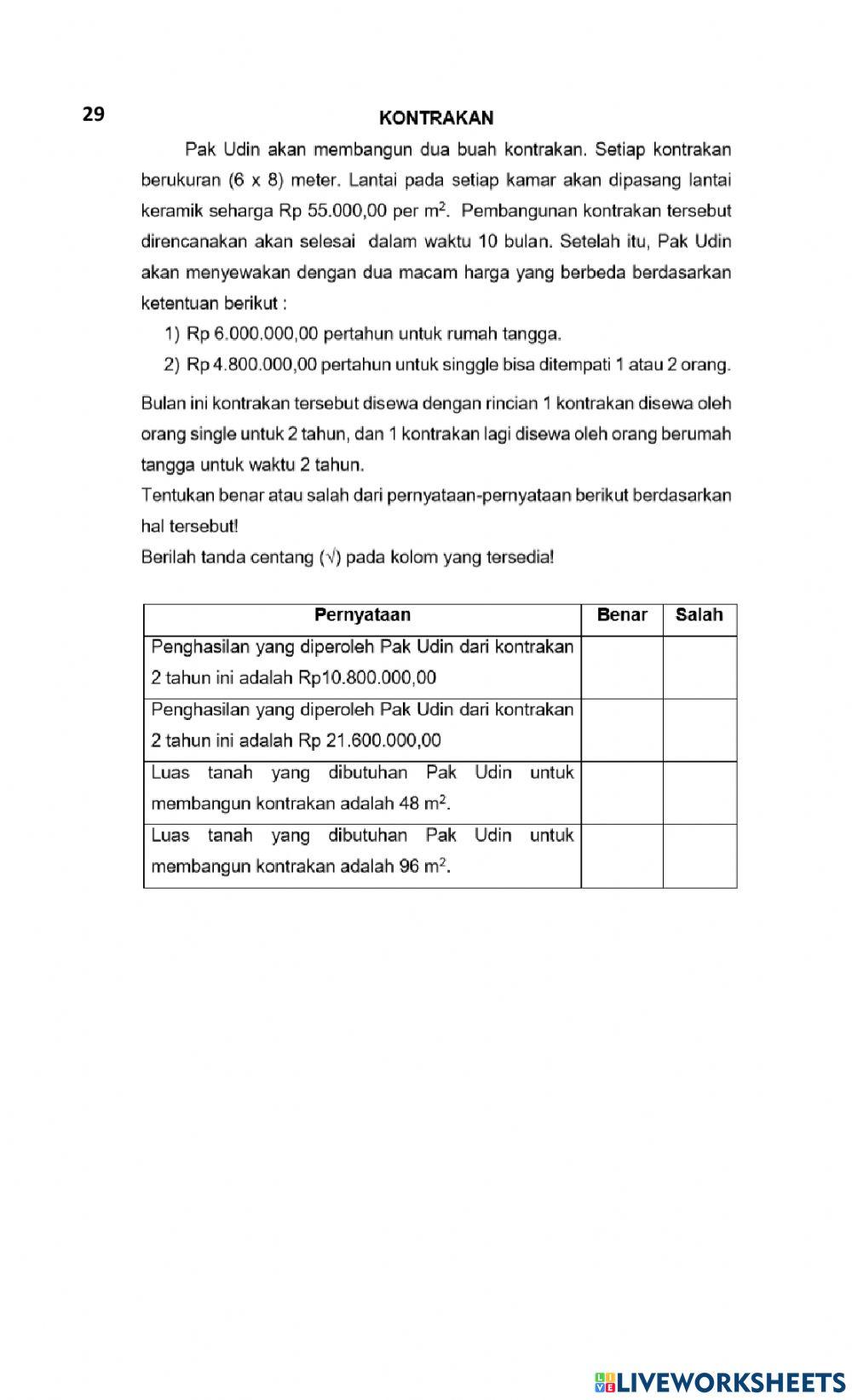 Akm Numerasi Paket B (21-30)