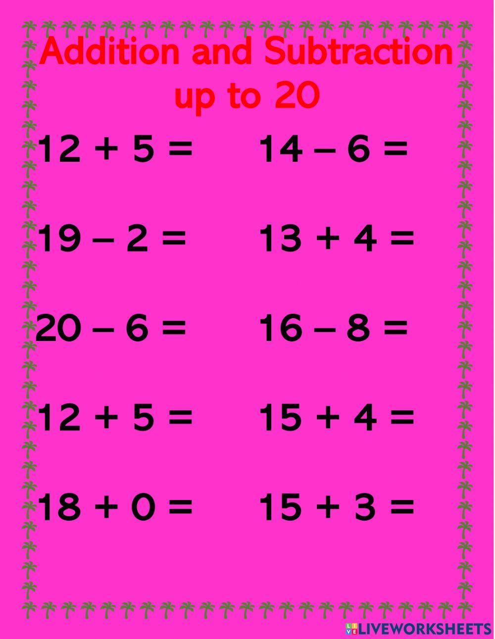 Addition and Subtraction Set 4
