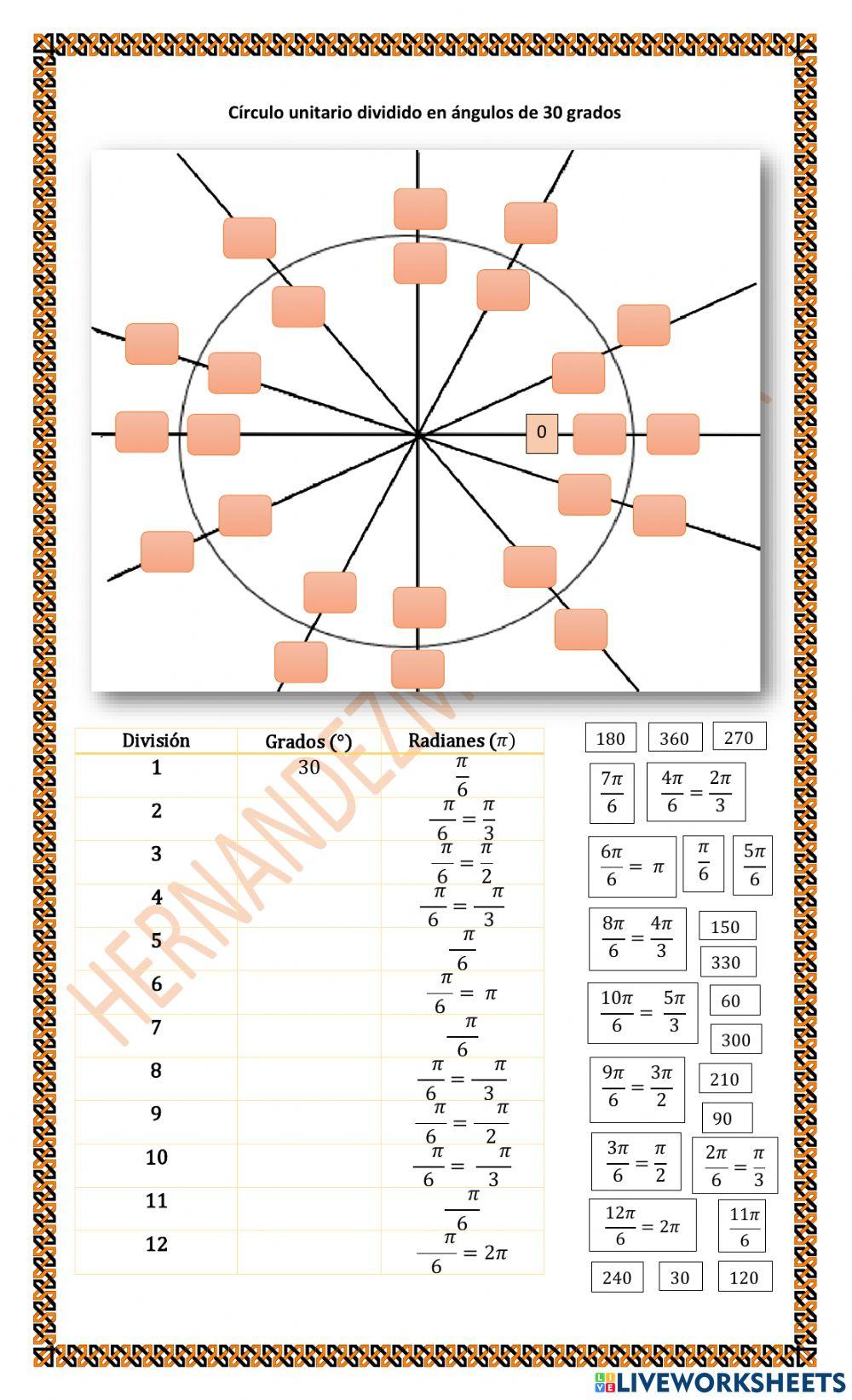 TRIG 1.D.1.d Círculo Unitario (30 grados)