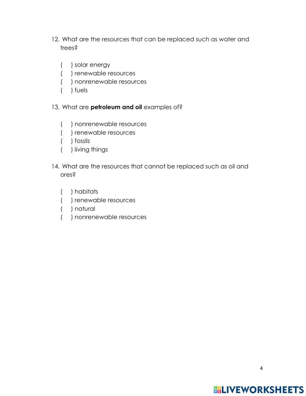 science test 4th grade online exercise for | Live Worksheets