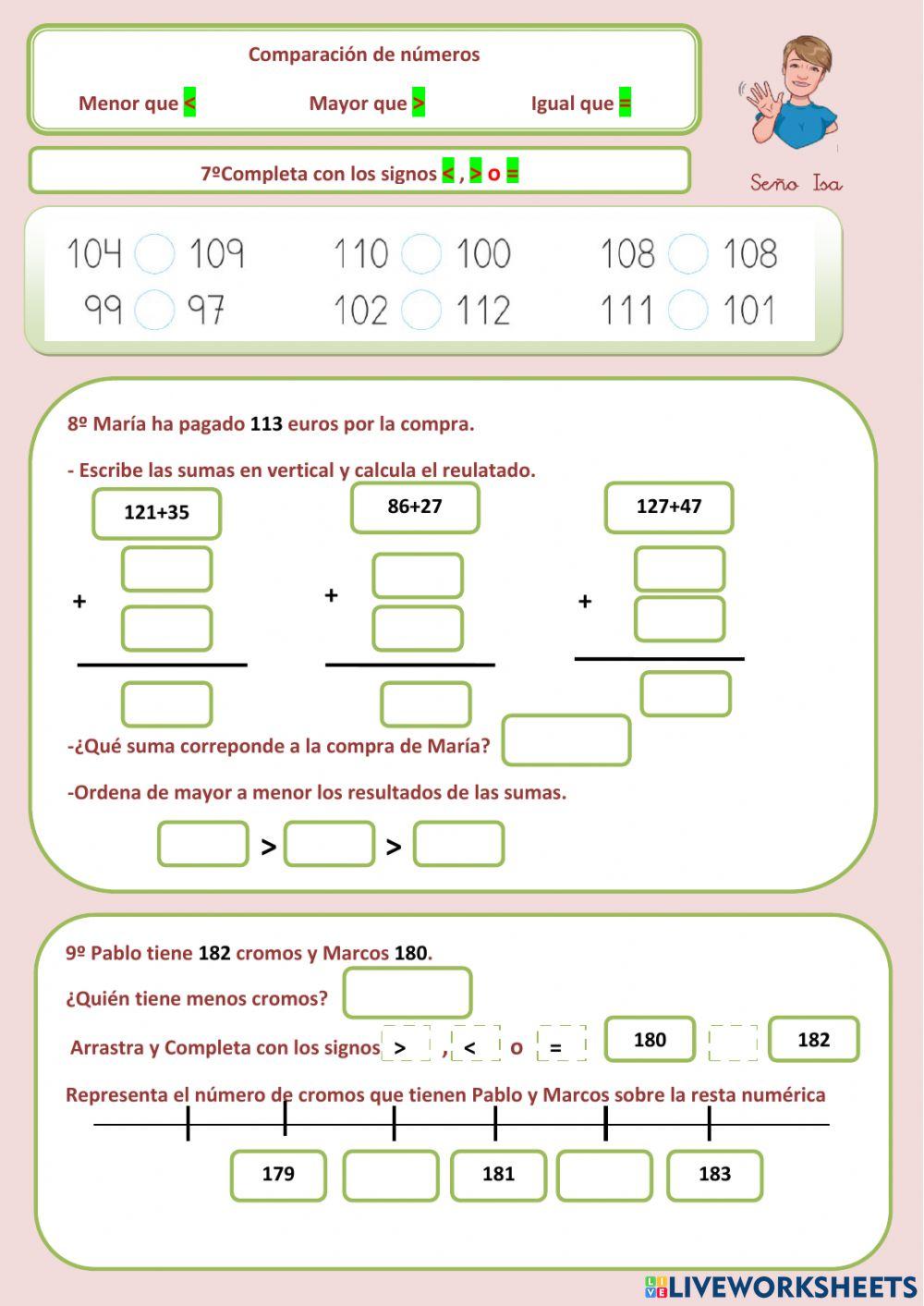 Comparación de números