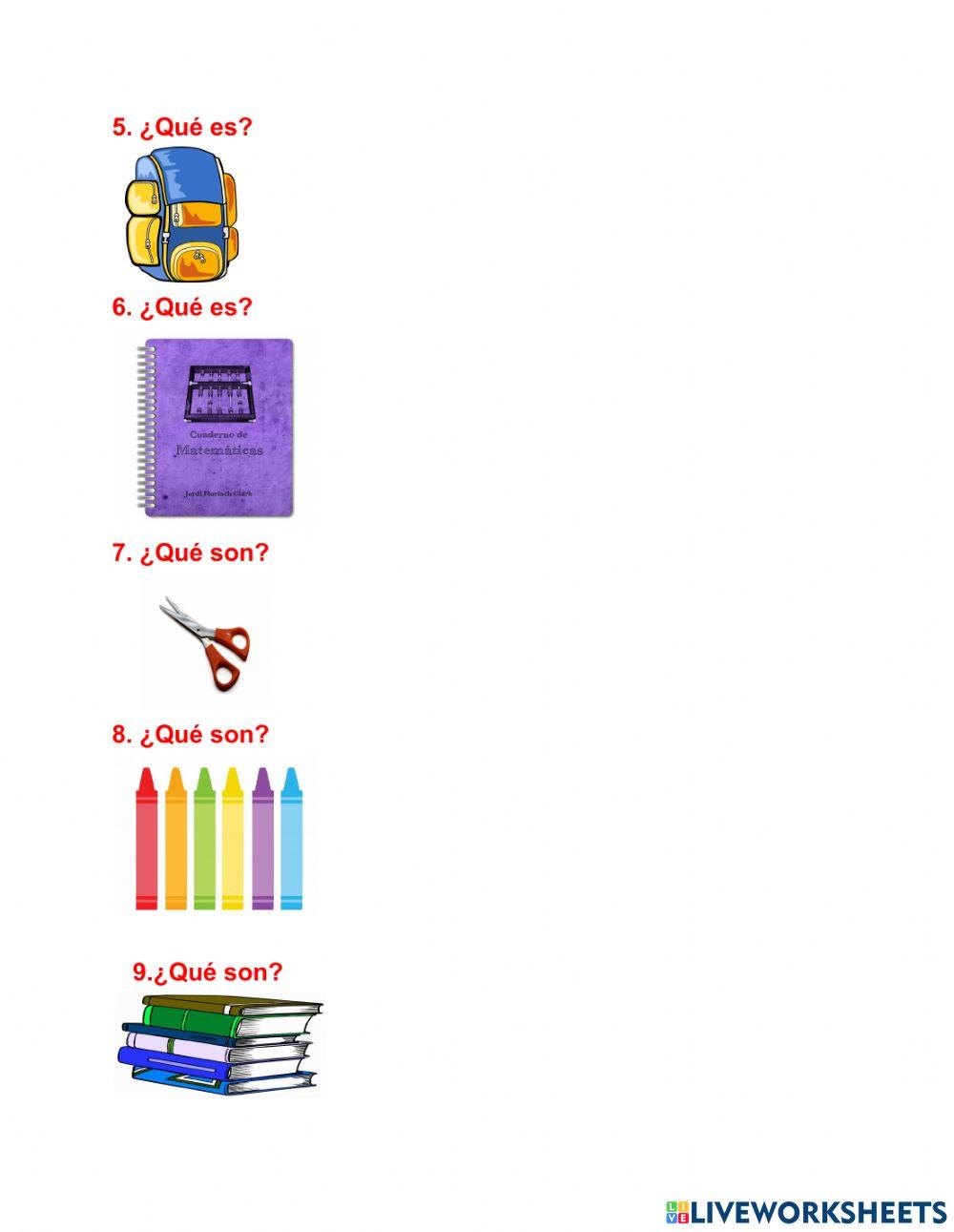 Los materiales escolares Gr.4