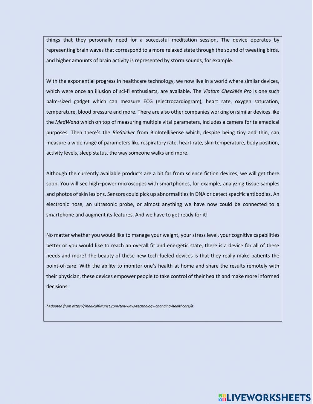 Devices that contribute to our health