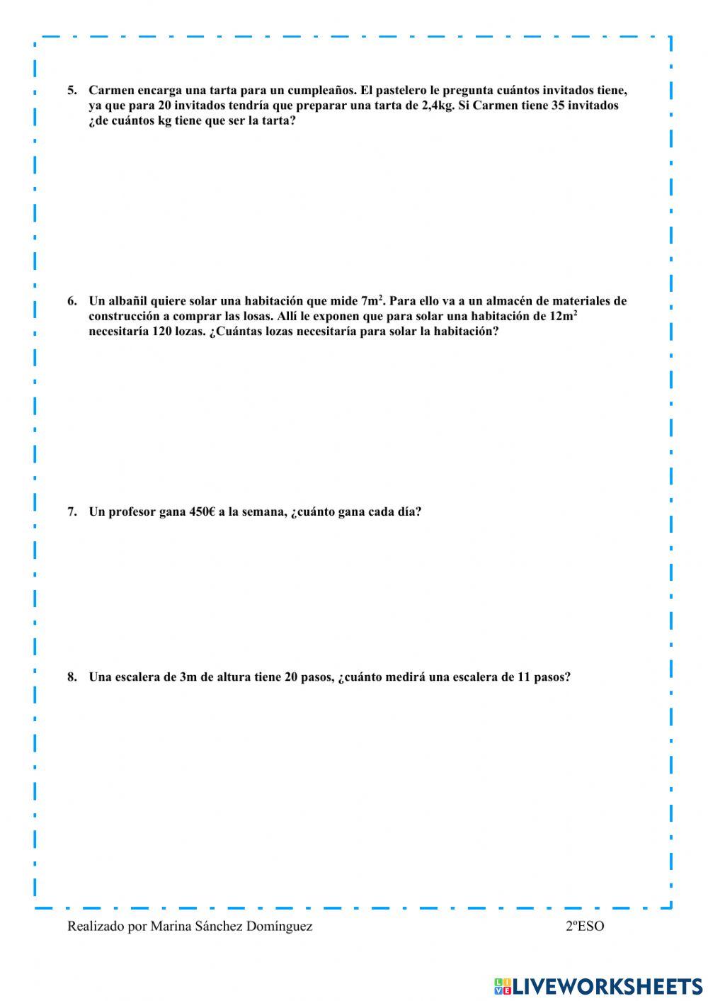 Proporcionalidad directa e inversa