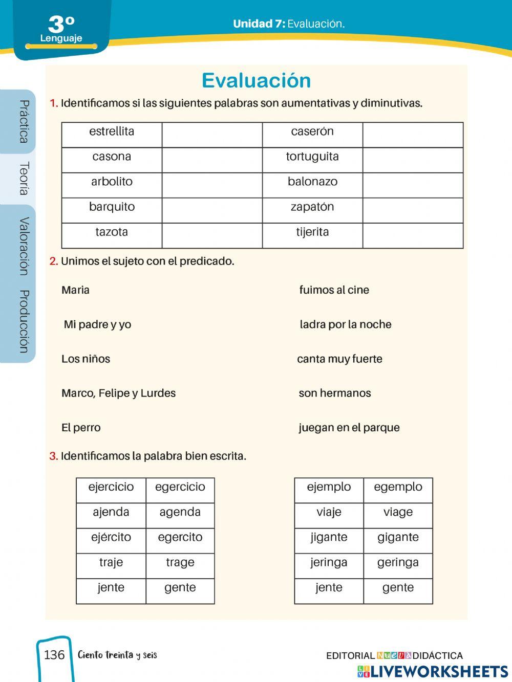 Palabras aumentativas y diminutivas