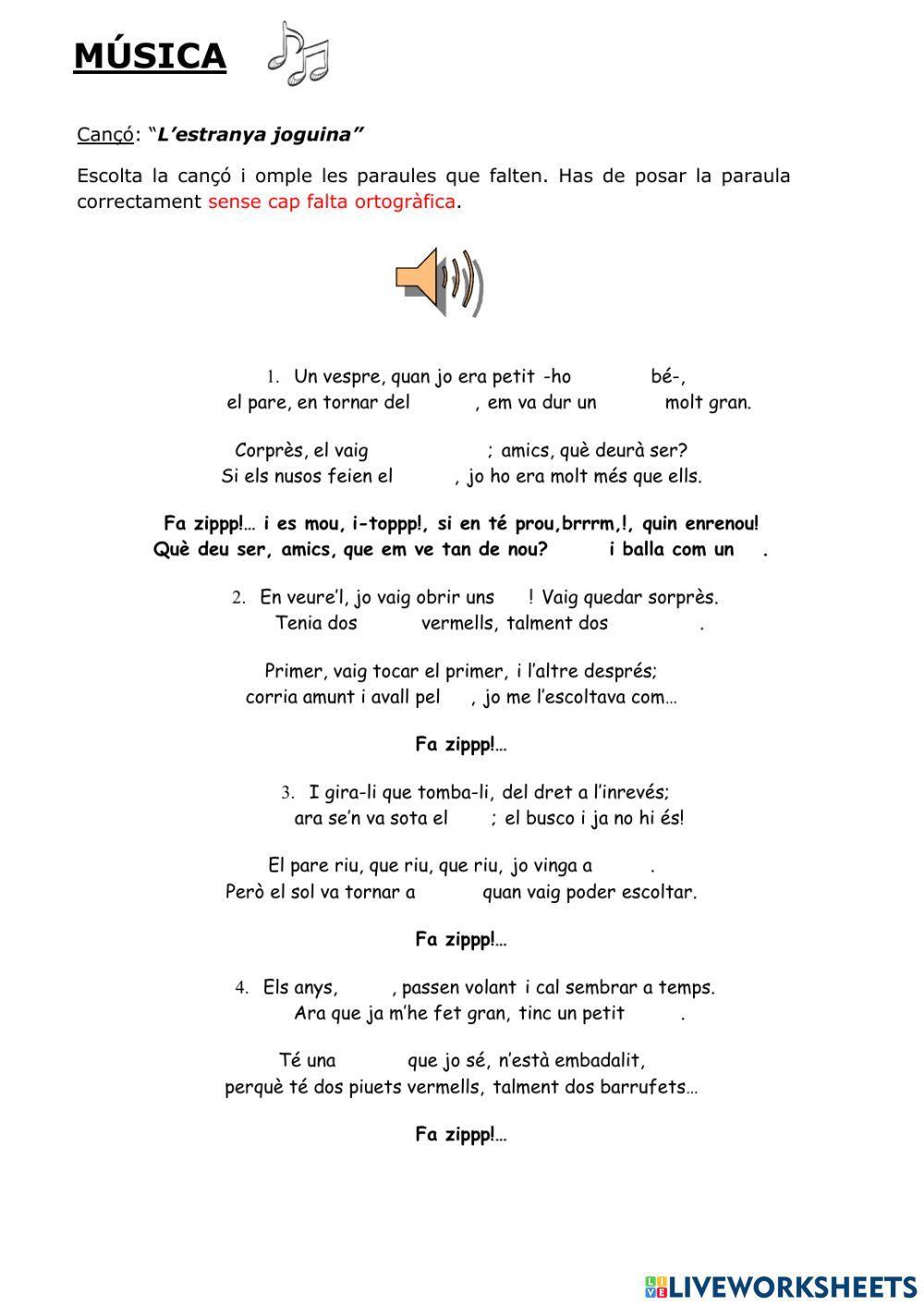 CANÇÓ - L'estranya joguina