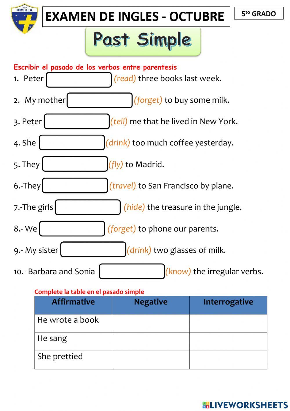 5 evaluacion OCTUBRE