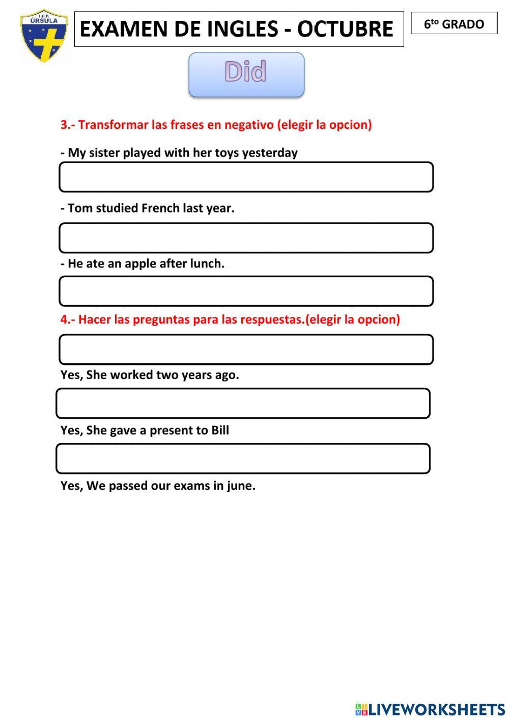 6 evaluacion OCTUBRE