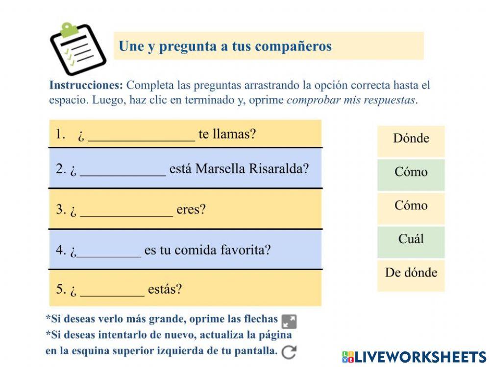 Completa las preguntas