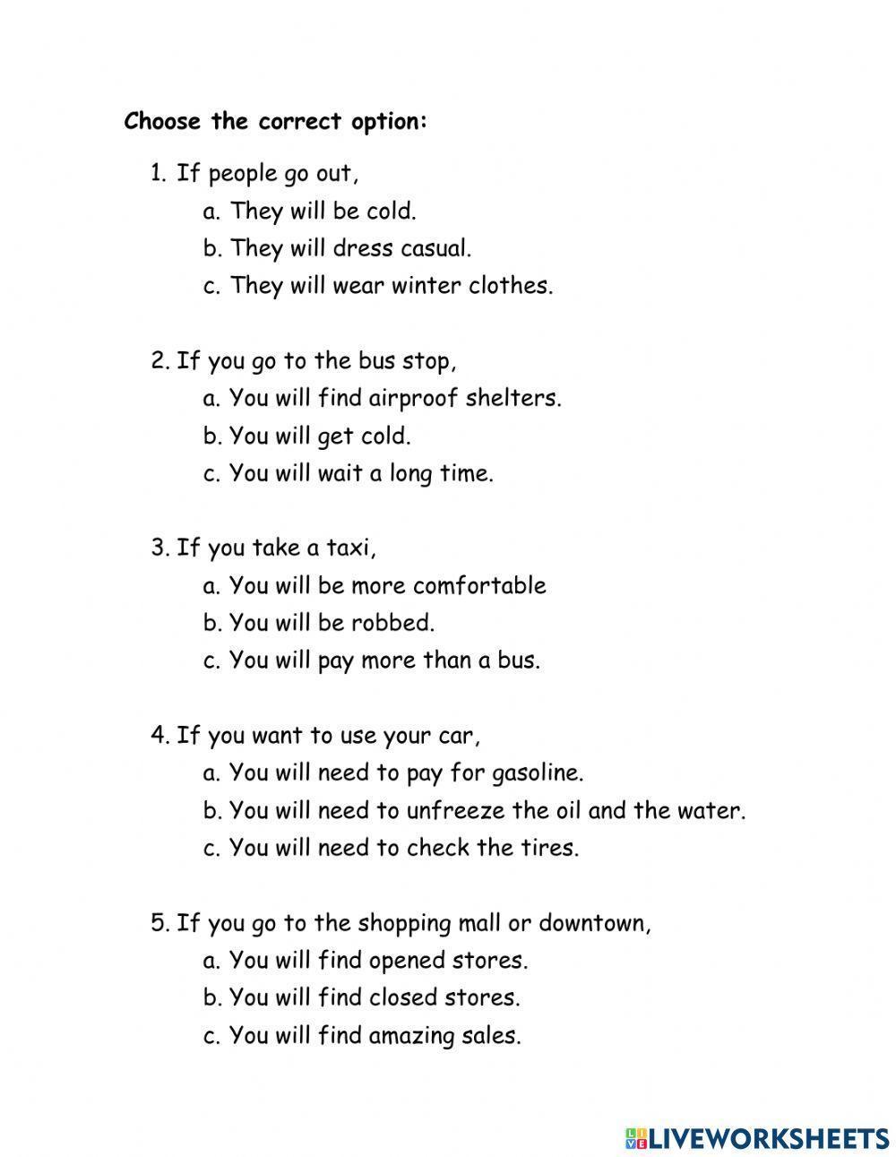 First conditional text