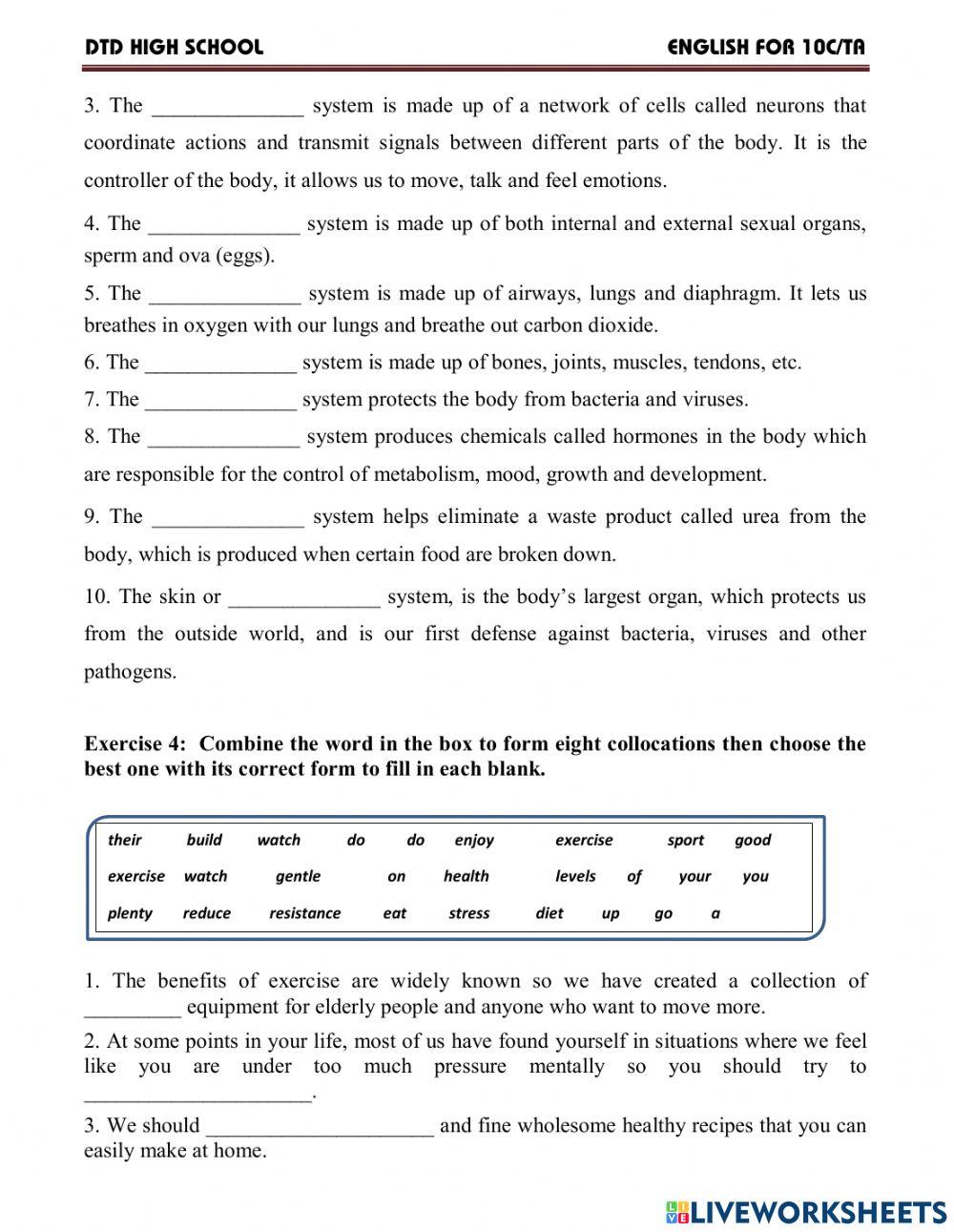 Vocab module 2 - your body & you